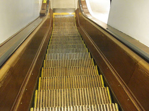  Macy*s wooden escalator New York City 